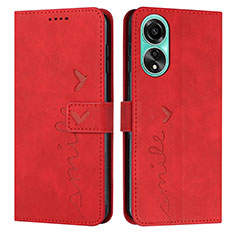 Coque Portefeuille Livre Cuir Etui Clapet Y03X pour Oppo A78 4G Rouge