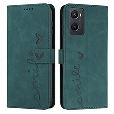 Coque Portefeuille Livre Cuir Etui Clapet Y03X pour Oppo A96 4G Vert