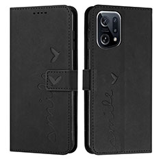 Coque Portefeuille Livre Cuir Etui Clapet Y03X pour Oppo Find X5 5G Noir