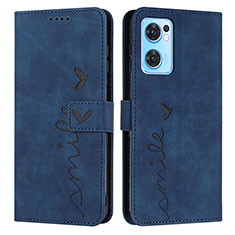 Coque Portefeuille Livre Cuir Etui Clapet Y03X pour Oppo Find X5 Lite 5G Bleu