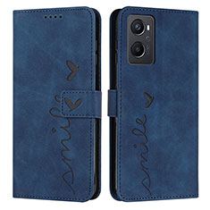 Coque Portefeuille Livre Cuir Etui Clapet Y03X pour Oppo K10 4G Bleu