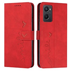 Coque Portefeuille Livre Cuir Etui Clapet Y03X pour Oppo K10 4G Rouge