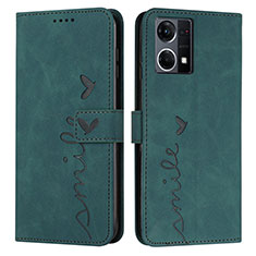 Coque Portefeuille Livre Cuir Etui Clapet Y03X pour Oppo Reno7 4G Vert