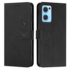 Coque Portefeuille Livre Cuir Etui Clapet Y03X pour Oppo Reno7 5G Noir