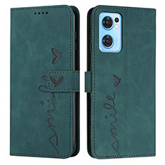 Coque Portefeuille Livre Cuir Etui Clapet Y03X pour Oppo Reno7 5G Vert