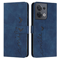 Coque Portefeuille Livre Cuir Etui Clapet Y03X pour Oppo Reno8 5G Bleu