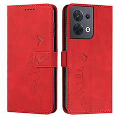 Coque Portefeuille Livre Cuir Etui Clapet Y03X pour Oppo Reno9 5G Rouge