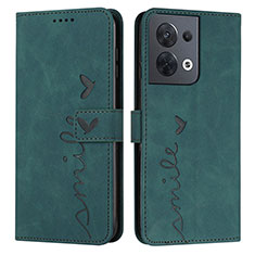 Coque Portefeuille Livre Cuir Etui Clapet Y03X pour Oppo Reno9 5G Vert