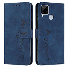 Coque Portefeuille Livre Cuir Etui Clapet Y03X pour Realme 7i RMX2193 Bleu