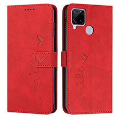 Coque Portefeuille Livre Cuir Etui Clapet Y03X pour Realme 7i RMX2193 Rouge