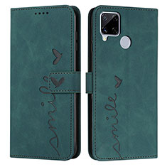 Coque Portefeuille Livre Cuir Etui Clapet Y03X pour Realme 7i RMX2193 Vert