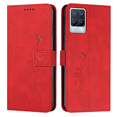 Coque Portefeuille Livre Cuir Etui Clapet Y03X pour Realme 8 Pro Rouge