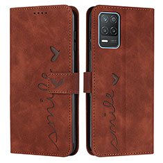 Coque Portefeuille Livre Cuir Etui Clapet Y03X pour Realme 9 5G India Marron