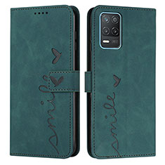 Coque Portefeuille Livre Cuir Etui Clapet Y03X pour Realme 9 5G India Vert