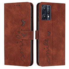 Coque Portefeuille Livre Cuir Etui Clapet Y03X pour Realme 9 5G Marron