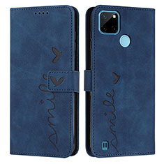 Coque Portefeuille Livre Cuir Etui Clapet Y03X pour Realme C21Y Bleu