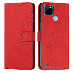 Coque Portefeuille Livre Cuir Etui Clapet Y03X pour Realme C21Y Rouge