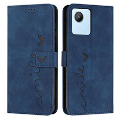 Coque Portefeuille Livre Cuir Etui Clapet Y03X pour Realme C30 Bleu