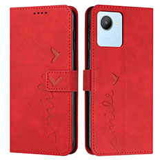 Coque Portefeuille Livre Cuir Etui Clapet Y03X pour Realme C30 Rouge