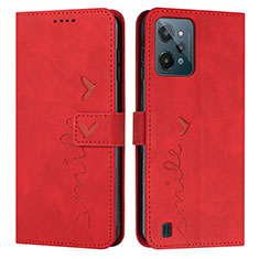 Coque Portefeuille Livre Cuir Etui Clapet Y03X pour Realme C31 Rouge