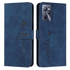 Coque Portefeuille Livre Cuir Etui Clapet Y03X pour Realme C35 Bleu