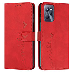 Coque Portefeuille Livre Cuir Etui Clapet Y03X pour Realme C35 Rouge