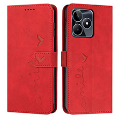 Coque Portefeuille Livre Cuir Etui Clapet Y03X pour Realme C53 India Rouge