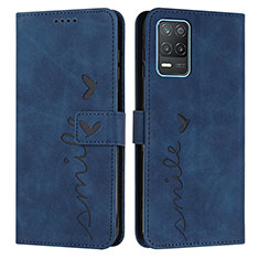 Coque Portefeuille Livre Cuir Etui Clapet Y03X pour Realme Narzo 30 5G Bleu