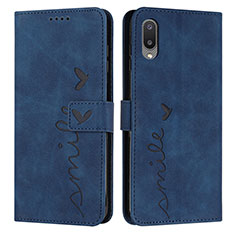 Coque Portefeuille Livre Cuir Etui Clapet Y03X pour Samsung Galaxy A02 Bleu