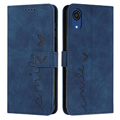 Coque Portefeuille Livre Cuir Etui Clapet Y03X pour Samsung Galaxy A03 Core Bleu