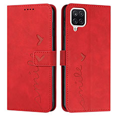 Coque Portefeuille Livre Cuir Etui Clapet Y03X pour Samsung Galaxy A12 Nacho Rouge