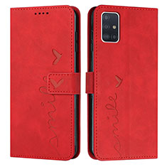 Coque Portefeuille Livre Cuir Etui Clapet Y03X pour Samsung Galaxy A71 4G A715 Rouge