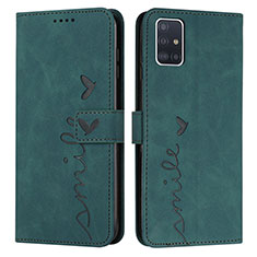 Coque Portefeuille Livre Cuir Etui Clapet Y03X pour Samsung Galaxy A71 4G A715 Vert