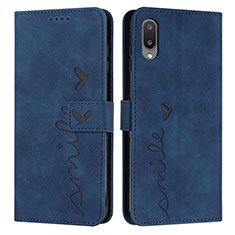 Coque Portefeuille Livre Cuir Etui Clapet Y03X pour Samsung Galaxy M02 Bleu