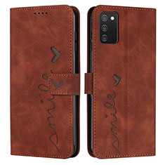 Coque Portefeuille Livre Cuir Etui Clapet Y03X pour Samsung Galaxy M02s Marron