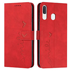 Coque Portefeuille Livre Cuir Etui Clapet Y03X pour Samsung Galaxy M10S Rouge