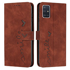 Coque Portefeuille Livre Cuir Etui Clapet Y03X pour Samsung Galaxy M40S Marron