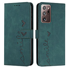 Coque Portefeuille Livre Cuir Etui Clapet Y03X pour Samsung Galaxy Note 20 Ultra 5G Vert