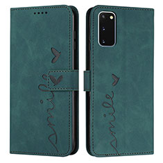 Coque Portefeuille Livre Cuir Etui Clapet Y03X pour Samsung Galaxy S20 Vert