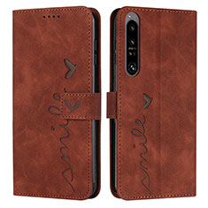 Coque Portefeuille Livre Cuir Etui Clapet Y03X pour Sony Xperia 1 IV SO-51C Marron