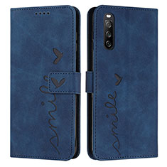 Coque Portefeuille Livre Cuir Etui Clapet Y03X pour Sony Xperia 10 IV SO-52C Bleu