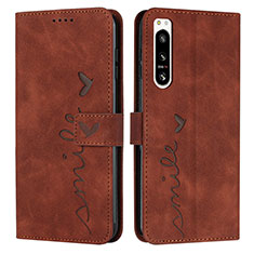 Coque Portefeuille Livre Cuir Etui Clapet Y03X pour Sony Xperia 5 IV Marron