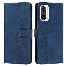 Coque Portefeuille Livre Cuir Etui Clapet Y03X pour Xiaomi Mi 11i 5G Bleu