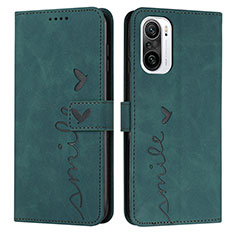 Coque Portefeuille Livre Cuir Etui Clapet Y03X pour Xiaomi Poco F3 5G Vert