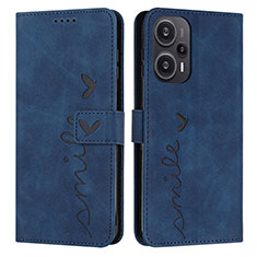 Coque Portefeuille Livre Cuir Etui Clapet Y03X pour Xiaomi Poco F5 5G Bleu