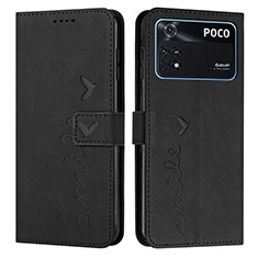 Coque Portefeuille Livre Cuir Etui Clapet Y03X pour Xiaomi Poco M4 Pro 4G Noir