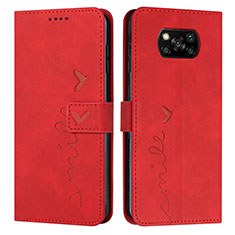 Coque Portefeuille Livre Cuir Etui Clapet Y03X pour Xiaomi Poco X3 NFC Rouge