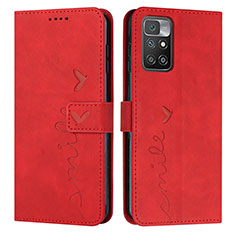 Coque Portefeuille Livre Cuir Etui Clapet Y03X pour Xiaomi Redmi 10 (2022) Rouge