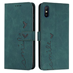 Coque Portefeuille Livre Cuir Etui Clapet Y03X pour Xiaomi Redmi 9A Vert