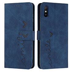 Coque Portefeuille Livre Cuir Etui Clapet Y03X pour Xiaomi Redmi 9i Bleu